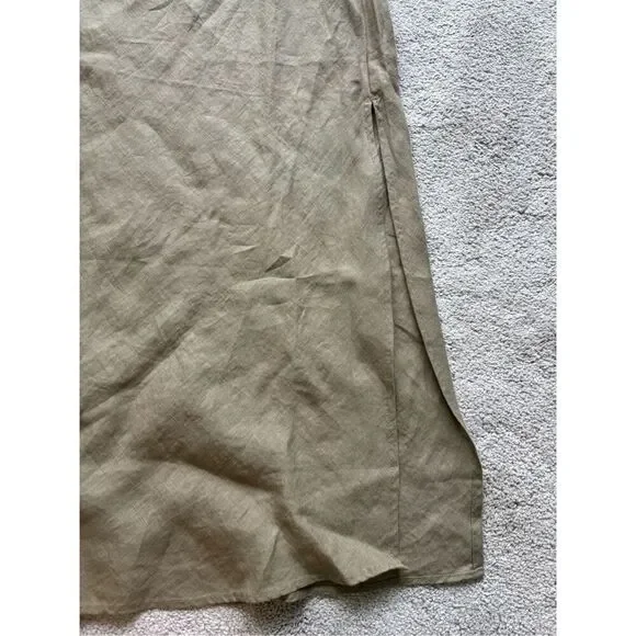 NWOT J Crew Gywneth linen slip skirt in green khaki, Med $118 A56 - Picture 5 of 8